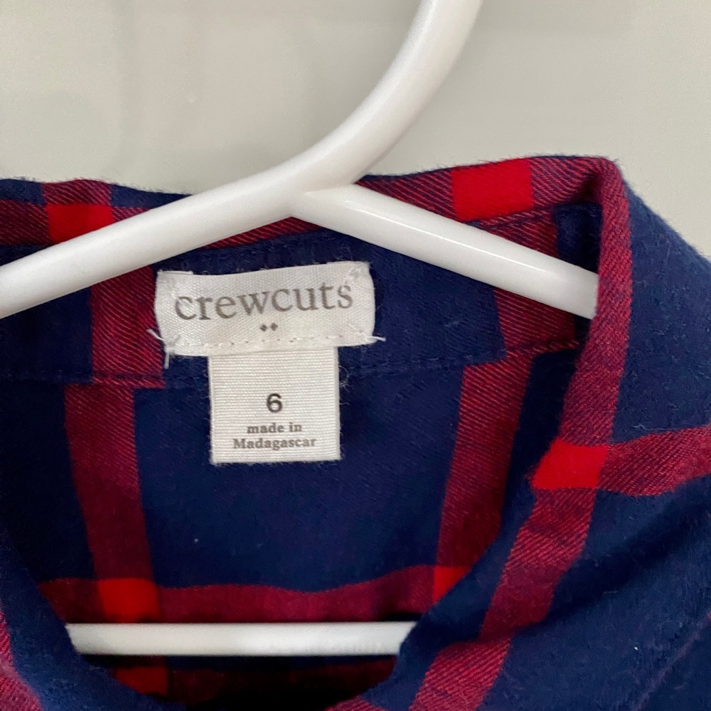 J Crew Crewcuts Girls flannel shirt dress, size 6 - Picture 2 of 3